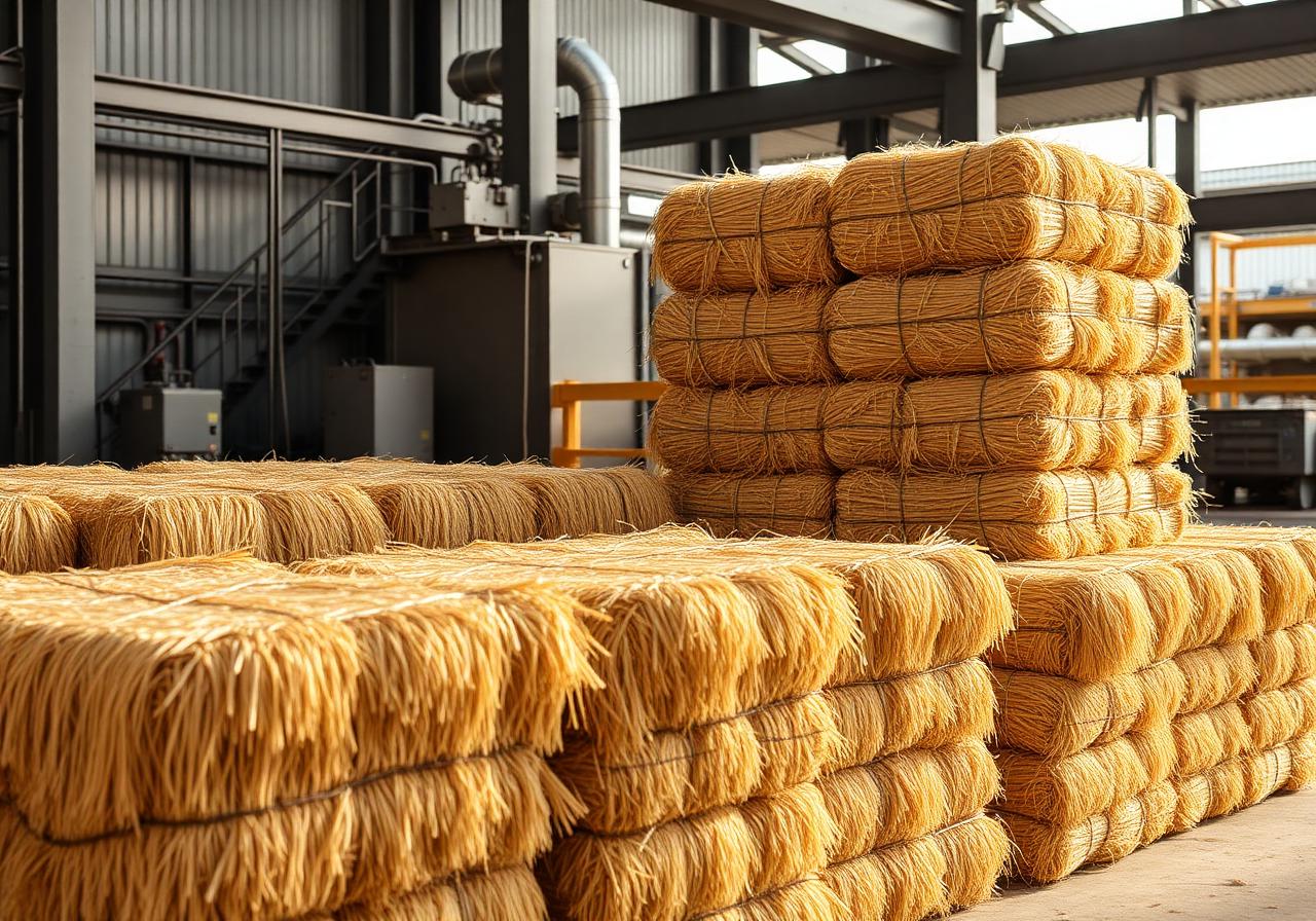 Premium Egyptian long line flax fiber bales ready for export